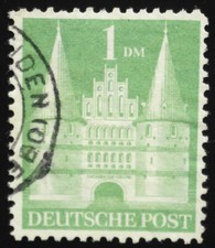 1948 Bizone, 1 DM Bauten in Type IaYb, gestempelt, MiNr. 97, ME 50,-