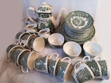 12 Person, W. H. Grindley & CO.ltd . Staffordshire England Tea Set Grün 73 Tlg.