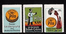 49391/ Reklamemarken - PILO Leder- u. Schuhputz - Adolf Krebs - Mannheim - 3 St.