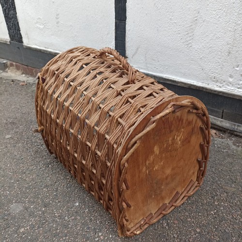 Vintage wicker cat basket - cat,