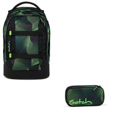 Schulrucksack Set Satch Pack Seismic Green 2tlg. Rucksack und Schlamperbox