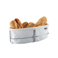 Brotkorb BRUNCH Korb Edelstahl mit Stoff Modern Brotform Obstkorb Silber Metall
