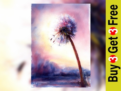 Pusteblume blume druck - pusteblume, 5"x7"
