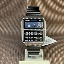 Casio Vintage CA-500WEGG-1B Schwarz Edelstahl Taschenrechner Digital Herrenuhr