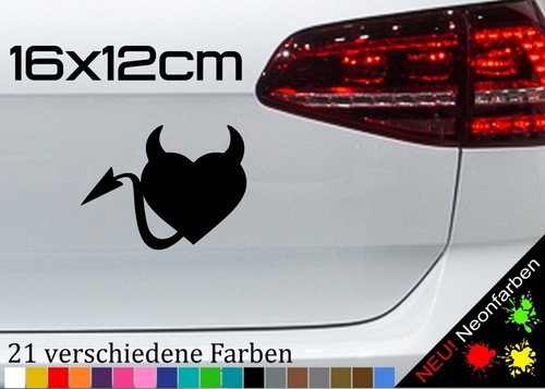Herz mit hörnern aufkleber - mit,