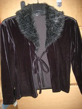 Vintage samtjacke schwarz kurz - schwarz,