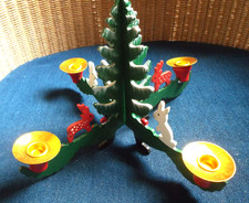Adventsständer Tannenbaum Holz mit 4 Kerzenhalter .Laubsägearbeit.15 cm hoch.