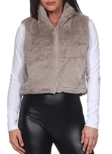 Hailys damen kunstfell weste - damen,