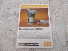 1975 AKA ELEKTRIK Reklameprospekt - Gesichtssauna GS 25