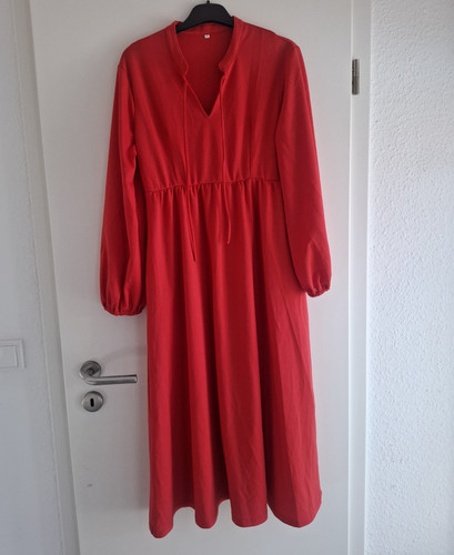 Damen midikleid rot - midikleid, unifarben