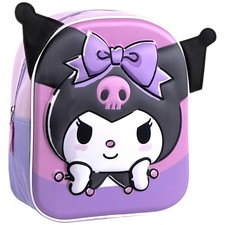 Rucksack Kuromi 3D -  Hello Kitty Mädchen Kindergartenrucksack 27x22x10 cm 