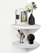 AHDECOR Eckregal Weiß Wand - Schwimmende Wandmontage Regale Dekorativ Bücher