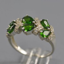 ARGENTIUM Chromdiopsid Weißtopas Ring 935er Silber Gr. 57