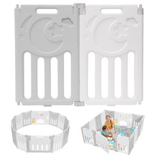 Laufstall Baby Kunststoff Grau