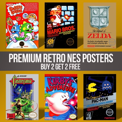 Retro nes poster vintage super - retro,