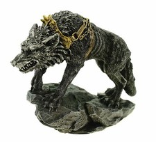 Fenriswolf in Ketten 13 cm Figur Asgard Skulptur Wolf Nordische Mythologie
