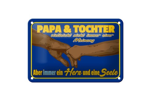 Blechschild papa und - papa,