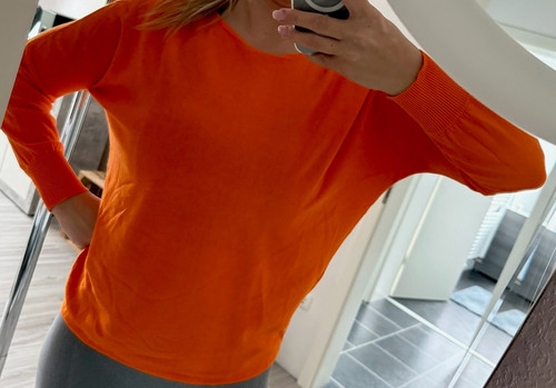 Damen strickpullover orange - damen,