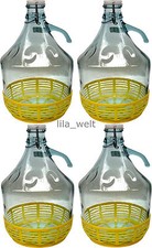 4 STÜCK Gärballon Glasballon Weinballon Ballon Flasche 5L mit Bügelverschluss