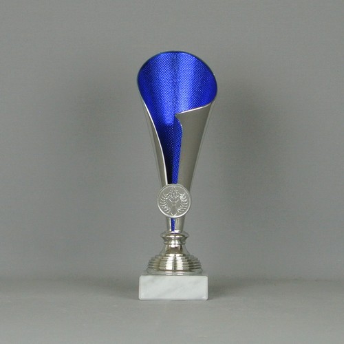 Pokal blau silber - /,