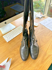 Unnützer Schaftstiefel in Schwarz, silbernen Schnallen - Gr. 39 - guter Zustand