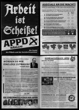 Original A4 Flyer  1998 APPD ANARCHISTISCHe PPOGO-PARTEI Arbeit ist Scheiße!