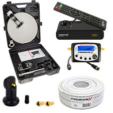Camping Satelliten Anlage HD TV Receiver SAT Finder Single LNB Kabel im Koffer