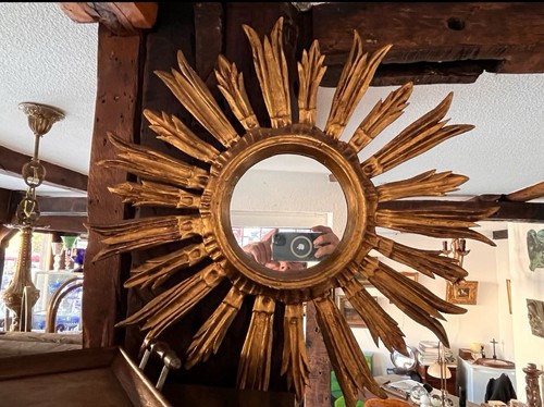 Antiker holzspiegel sonne - antiker,