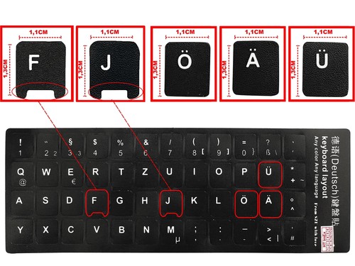Tastaturaufkleber schwarz - de,