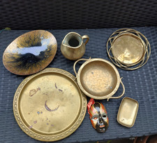 Messing Teile -Deko-Vase schwer-verschiedene Teller -Maske Gesamt über 3 Kg