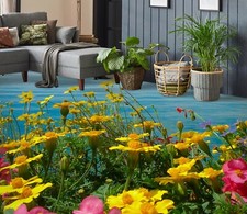 3D Gelbe Blume 2066 Fußboden