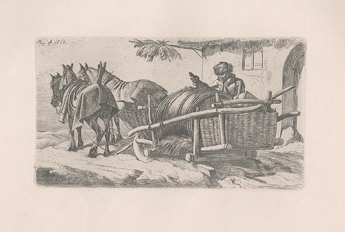 Schlitten vor dem wirtshaus - schlitten,
