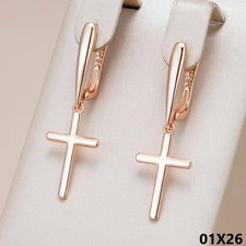 Damen kreuz ohrringe 585 - 585, rosé