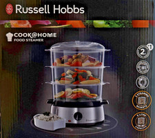 RUSSELL HOBBS 19271-56 COOK@HOME Dampfgarer, 800 Watt, Edelstahl, inkl. Timer