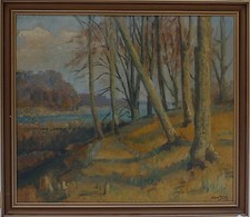 AKSEL RICHARD H. MÖRCH 1883-1960 SONNIGER HERBSTTAG - ÖLGEMÄLDE - 1946 DATIERT 