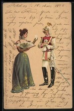 Künstler-AK Soldat des Garde du Corps mit junger Dame 1902 