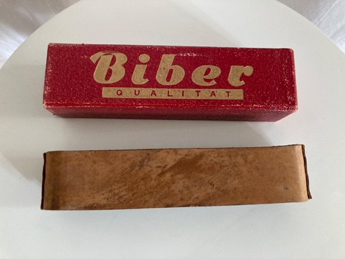 Biber hand streichriemen - biber, antik