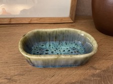 kleine Keramik Schale Ringteller blau türkis mit reaktiver Glasur