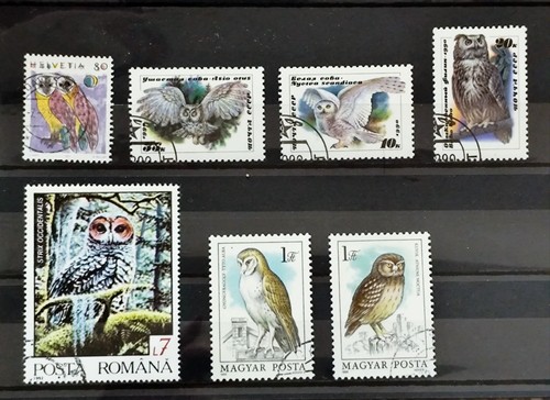 Briefmarken eulen uhu - eulen, |