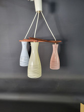 Mid Century Decken-Lampe, Danish Design, Teak, Glas, 60er Jahre 