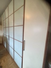 Kleiderschrank 6-türig Weiß/Glas