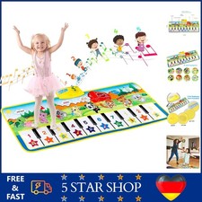 Musikmatte Klavier Kinder Spielzeug ab 1 Jahr, Klang & Lichteffekte, grün