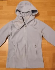 Hellblau Damen Fleece Jacke M Kragen Kapuze