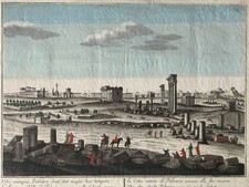 Urbs antiqua Palmira Probst altkol. Guckkasten-Kupferstich Palmyra Syrien 18. Jh