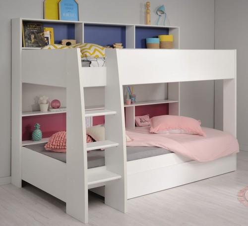Etagenbett weiß mit blau - , oder