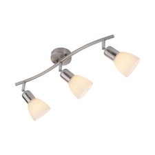 Deckenleuchte Strahlerleiste Glas weiß 3x E14 schwenkbar Leuchtmittel wechselbar