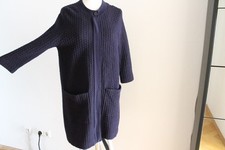 COS Stoff-Mantel Gr.S/M/L dunkel-blau Strick-Cardigan 7/8 Ärmel elegant Kleid