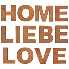 5 x Schriftzug Wort Home, Love