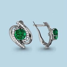 Ohrringe NANO Smaragd Silber 925 mit Rhodium-Beschichtung