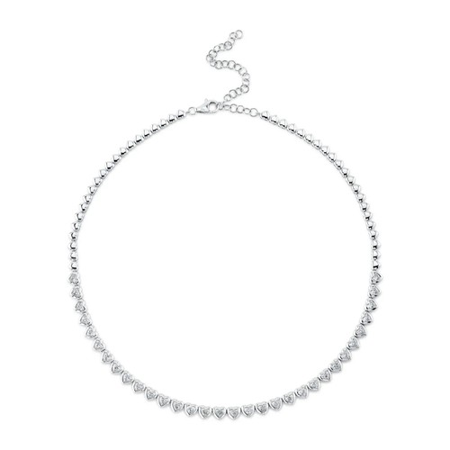 Herz diamant tennis kette 14k - herz,